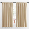 NICETOWN Room Darkening Curtains for Bedroom - Home Decoration Privacy Protection Thermal Insulated Solid Drapes/Draperies for Kitchen Window (Biscotti Beige, Set of 2, 52 x 63 inches)