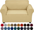 Joccun Stretch Chair Couch Cover,1-Piece Sofa Slipcover Spandex Jacquard Fabric Sofa Covers with Elastic Bottom,Washable Furniture Protector for Dogs,Cats,Kids(Armchair,Champagne)