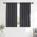 Pony Dance Short Blackout Curtain Panels for Bathroom - Red Drapes Christmas Home Decoration Modern Elegant Back Tab Room Darkening Energy Saving Curtains for Kitchen, 42 x 40 inch, Grey, One Pair