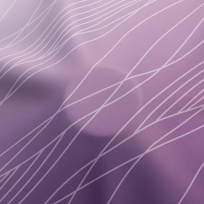 Estelar Textiler Purple and Greyish White Blackout Curtains 96 Inches Long, Full Room Darkening Grommet Curtains for Bedroom, Thermal Insulated Ombre Blackout Drapes for Living Room, 52Wx96L, 2 Panels