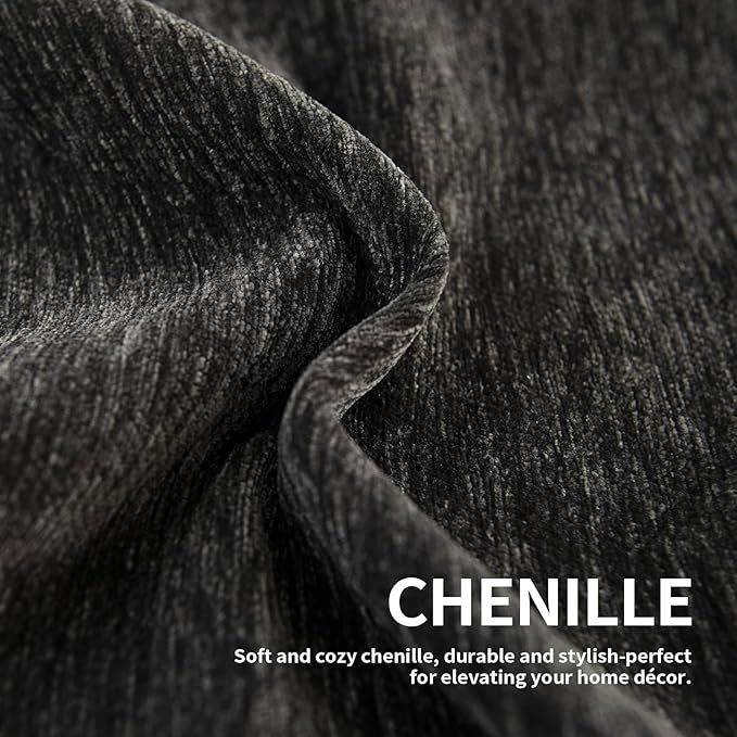 Couch Cover for Dogs, Boho Sofa Covers for 3 Cushion Couch, Chenille Sofa Slipcover for Pets Washable, L-Shape Sectional Couch Cover Soft Throw Blankets with Tassels(91x134,Charcoal Grey)