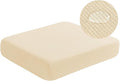 Water-Repellent Sofa Cushion Covers RV Seat Cover, High Stretch Removable Furniture Protector for Living Room, Washable Chair Seat Slipcover, 1 Seater (Small, Ivory)