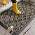 GORILLA GRIP 100% Waterproof All-Season WeatherMAX Doormat, US Designed Natural Rubber, Stain and Fade Resistant, Low Profile Indoor Outdoor Door Mats, Easy Clean Patio Mat, 29x17, Slate Geometric
