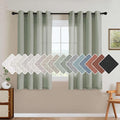H.VERSAILTEX Living Room Linen Curtains - Semi Sheer, Nickel Grommet Energy Saving Light Filtering Window Treatments Panels for Bedroom, Sea Grass, 2 Panels, 52 x 54 - Inch