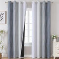 Estelar Textiler Grey and Greyish White Blackout Curtains & Drapes for Bedroom,Thermal Insulated Ombre Blackout Drapes,Full Room Darkening Energy Saving Gray Curtains for Living Room,52Wx84L,2 Panels