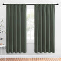 NICETOWN Bedroom Curtains Blackout Draperies - All Season Thermal Insulated Solid Rod Pocket Top Blackout Curtains/Drapes for Kid's Room (Dark Mallard, 1 Pair, 52 x 72 Inch)
