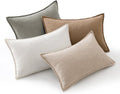MIULEE Neutral Linen Pillow Covers Pack of 4 Decorative Natural Solid Throw Pillow Covers Soft Accent Boho Farmhouse Couch Pillowcases Modern Spring Home Decors for Living Room Bed Sofa 12x20 Inch