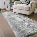 Latepis Grey Fluffy Rugs for Bedroom Rug Runner 2x5 Faux Sheepskin Fur Furry Rug for Living Room Home Décor Sofa Cushion, Runner