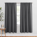 PONY DANCE Blackout Curtains for Bedroom - 72 inches Length Thermal Insulated & Privacy Rod Pocket Curtain Drapes for Living Room, 52 W x 72 L, Grey, 2 Pieces