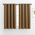 NICETOWN Blackout Curtains for Kids Room - Triple Weave Microfiber Home Thermal Insulated Solid Ring Top Blackout Panels/Drapes for Bedroom(Gold Brown, Set of 2, 46 x 54 Inch)