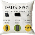 ONFAON Father's Day Throw Pillow Case, Dad's Spot Throw Pillow Covers 18 x 18 Inch，Dad Gifts from Daughter Son，Birthday Christmas Thanksgiving Day Gifts for Papa Stepdad ，3-Pocket
