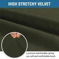 Stretch Velvet Armchair Cover Couch Covers – Olive, Chair 31"-49"