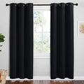 NICETOWN Bathroom Blackout Thermal Curtains and Drapes, 2 Panels, 42 inches Wide by 78 inches Long, Black, Solid Thermal Insulated Grommet Blackout Drapery Panels for Window