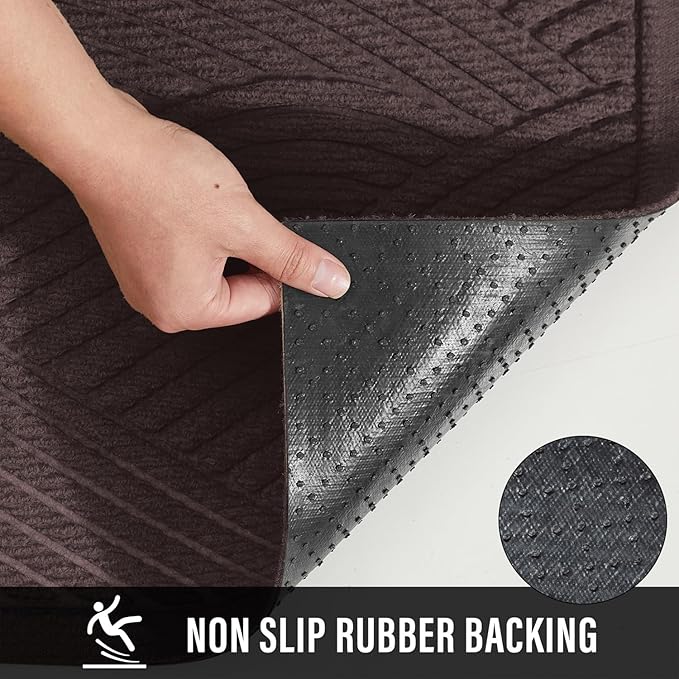 HIYARD Sturdy Front Door Mat, Absorbent Muddy Dirt Resist Welcome Door Mats Outdoor Indoor, Stain and Fade Resistant, Non-Slip Backing Entry Mat Low Profile Doormat for Entryway, 36×24, Coffee