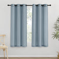 NICETOWN Thick Linen Blend Curtains Flax Textured for Bedroom, Rustic Grommet Semi Sheer Privacy Added Window Curtains & Drapes Light Filtering for Nursery, Stone Blue, W42 x L63, Set of 2
