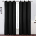 LEMOMO Black Blackout Curtains 34 x 84 Inch Length/Set of 2 Curtain Panels/Thermal Insulated Room Darkening Blackout Curtains for Bedroom