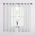 NICETOWN Sheer Curtains 63 Long - Ring Top Solid Voile Window Draperies for Bedroom/Home Decor/Kitchen/Living (Light Gray, Set of 2, W54 x L63 Inches)
