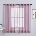 NICETOWN Bedroom Sheer Curtains 63 inch Length for Princess Bedroom, Grommet Top Voile Textured Window Curtains Light and Airy Drapes for Children Room, 54'' W, 1 Pair, Purple,Adult