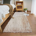 Ghouse Ultra Soft Faux Rabbit Fur Rug, Machine Washable Area Rugs for Bedroom Fluffy Rugs for Living Room, No-Shedding Carpet Sheepskin Rug Light Brown Beige 2 x 6 Feet
