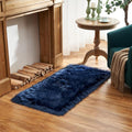 EasyJoy Ultra Soft Fluffy Shaggy Area Rug Faux Fur Rug Chair Cover Seat Pad Fuzzy Area Rug for Bedroom Floor Sofa Living Room (2 x 4 ft Rectangle, Dark Blue)