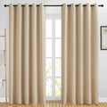 NICETOWN Blackout Curtains Panels for Living Room, 2 Panels, 66 x 80 Inch, Biscotti Beige, 3 Pass Microfiber Noise Reducing Thermal Insulated Solid Ring Top Blackout Window Drapes