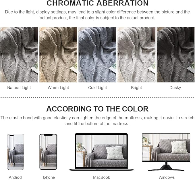 BOURINA Light Grey Throw Blanket 50 x90 Inches Throw Textured Solid Soft Sofa Throw Bed Runner Couch Cover Knitted Decorative Blanket Bed Runner