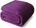 Whale Flotilla King Size Fuzzy Fleece Blanket for Bed, 90x104 Inch Fluffy Warm Soft Jacquard Blankets for All Season, Lightweight and Cozy, Purple
