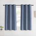 NICETOWN Kitchen Curtains Blackout Drapes, Stone Blue, 42" Wide x 60" Long, Set of 2, Thermal Insulated Grommet Top Window Treatment Curtain Panels for Cupboard, Small Window
