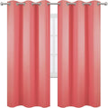 LEMOMO Coral Thermal Blackout Curtains/42 x 72 Inch/Set of 2 Panels Room Darkening Curtains for Bedroom