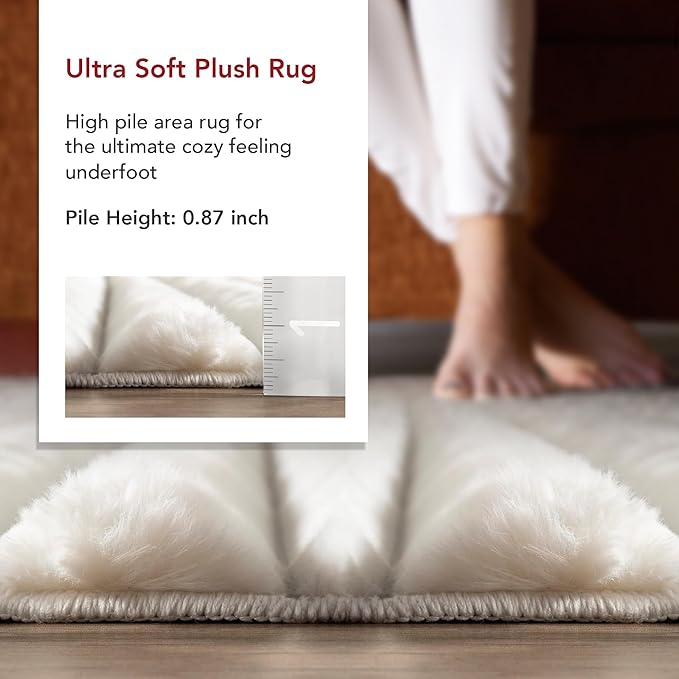 Nuloom SuperiorWash Collection Kai Off-White, 2'6" x 8', Fluffy and Cozy, High Traffic, Stain Resistant, Easy Clean, Durable Washable Runner for Bedroom, Living Room, Dining, Den, Foyer, Entryway