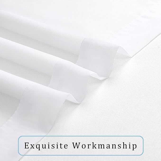 OWENIE Short White Sheer Curtains 36 Inches 2 Panels Set - Kitchen Tiers Valances Curtains Light Filter Rod Pocket Voile Cafe Curtains for Kitchen Bathroom Small Half Window, 42 in W x 36 in L