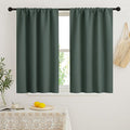 RYB HOME Short Blackout Curtains for Bedroom, Room Darkening Insulated Summer Heat Light UV Blocking Energy Saving Drapes for Nursery, Width 34 by Length 45, Dark Green, Set of 2