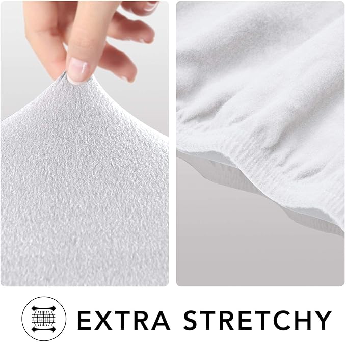 PureFit Super Stretch Sofa Slipcover – Spandex Non Slip Soft Couch Sofa Cover, Washable Furniture Protector with Non Skid Foam and Elastic Bottom for Kids, Pets （Loveseat, White