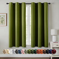 MIULEE Bedroom Blackout Curtains Thermal Insulated Room Darkening Drapes for Living Room Kitchen Grommet Top Light Blocking Window Treatment Curtains, 40 x 54 Inches Long, 2 Panels, Light Olive Green