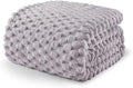 Exclusivo Mezcla Fleece Twin Blanket for Bed, Extra Large Fuzzy Light Grey Bed Blankets, Soft Cozy Plush Sofa Throws for All Seasons, 60x80 Inches