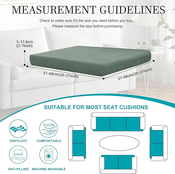 12Pcs Stretch Patio Cushion Covers,Outdoor Couch Covers Replacement,Outdoor Couch & Sofa Slipcovers,for Patio Furniture Cushion Covers,Washable Reusable Furniture Protector (Matcha Green,Cover Only)