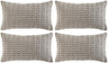 Fancy Homi 4 Packs Grey Decorative Throw Pillow Covers 14x24 Inch for Living Room Couch Bed, Rustic Modern Farmhouse Boho Home Decor, Soft Plush Corduroy Gray Cute Square Accent Cushion Case 35x60 cm