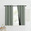 NICETOWN 100% Blackout Window Curtain Panels, Heat and Full Light Blocking Drapes with Black Liner for Nursery, 50" Drop Thermal Insulated Draperies (Greyish Green, 2 Pieces, 37" Wide Each Panel)