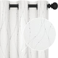 Deconovo White Curtains 84 Inches Long, Room Darkening Curtain, Thermal Insulated Soundproof Drapes, Wave Dots Silver Print, Grommet Top, Window Panels for Living Room Bedroom Nursery Office, Set of 2
