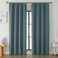 Simplebrand Ava Dark Green Blackout Curtains for Bedroom 90 Inches Long 2 Panels Set, Solid Privacy Energy Saving Living Room Window Treatment Curtains Blackout Drapes, W50 x L90 Inch, Dark Green