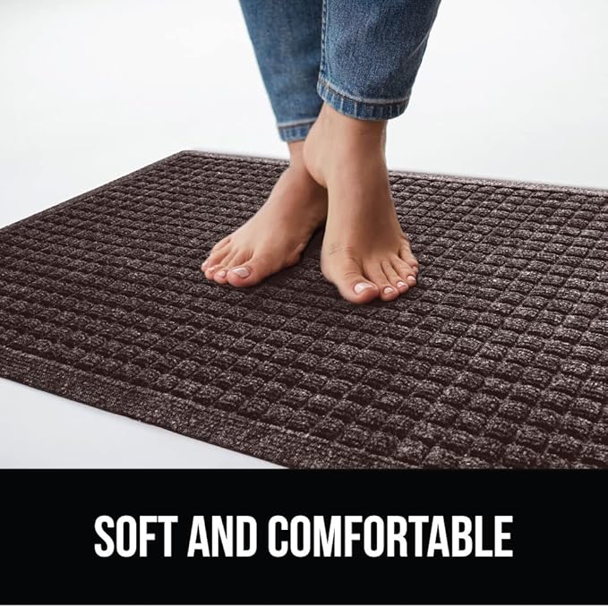 GORILLA GRIP® Ultra Absorbent Front Door Mat Outside Entrance 35x23, Traps Dirt and Moisture, HydroABSORB Indoor Outdoor Doormat Holds Up to 5.7 Cups Water, Stain and Fade Resistant Welcome Mat Coffee