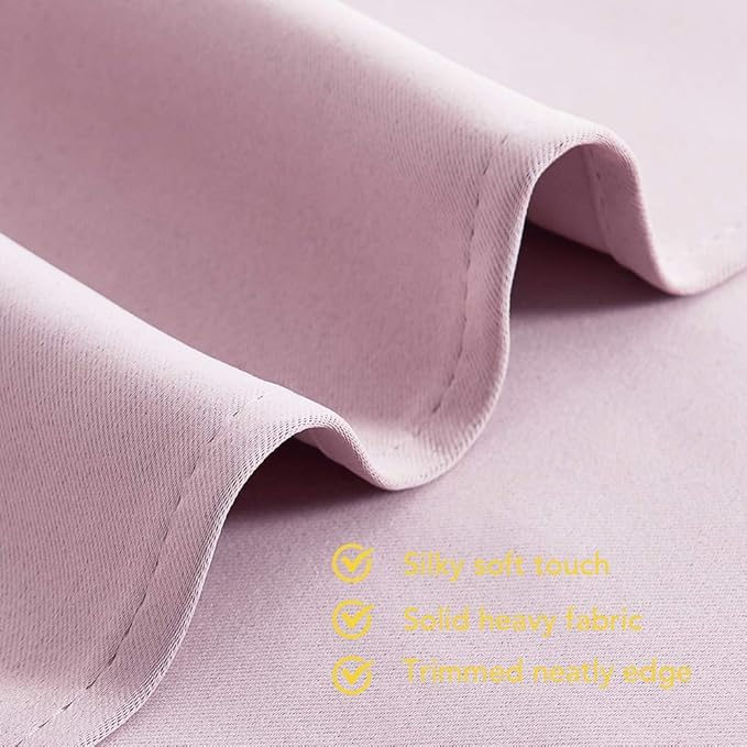 NICETOWN Blackout Window Curtains 60 inch Length 2 Panels, 34 x 60 Inch, Baby Pink, Grommet Top Room Darkening Thermal Insulated Solid Vertical Drapes for Bedroom/Kid Room