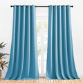 NICETOWN Bedroom Curtains Blackout Drapery Panels, 2 Panels, 70 x 108 inches, Teal Blue, Three Pass Microfiber Thermal Insulated Solid Ring Top Blackout Window Curtains/Drapes