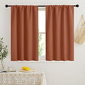 RYB HOME Short Blackout Curtains for Bedroom, Room Darkening Insulated Summer Heat Light UV Blocking Energy Saving Drapes for Nursery, Width 34 by Length 45, Burnt Orange, Set of 2