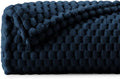 BEDELITE Fleece Blanket - 3D Jacquard Decorative Navy Throw Blankets for Couch & Bed, Soft and Cozy Warm Plush Fluffy Blanket All Seasons Suitable, 50x70Inches