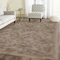 Latepis Light Brown Beige Living Room Rugs Faux Sheepskin Fur 5x7 Area Rugs for Bedroom Fluffy Washable Rug Large Plush Fuzzy Floor Rug Home Decor Rectangle