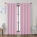 Simplebrand Ava Pink Blackout Curtains for Bedroom 72 Inch Length 2 Panels Set, Privacy Thermal Insulated Rod Pocket Door Window Curtains for Patio French Front Door, W40 x L72 Inch