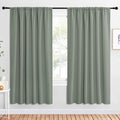 NICETOWN 2 Panels Blackout Curtains, Rod Pocket Window Curtains Room Darkning Drapes for Bedroom/Living Room, Thermal Insulated Solid Draperies for Home Office/Study, 62 by 72-Inch, Greyish Green