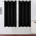 LEMOMO Black Blackout Curtains 66 x 63 Inch Length/Set of 2 Curtain Panels/Thermal Insulated Room Darkening Blackout Curtains for Bedroom