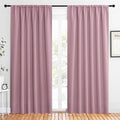 NICETOWN 2 Panels Blackout Curtains, Rod Pocket Thermal Insulated Drapes 84 inches Long, Easy-Care Modern Home Decoration Sunshades for Guest Room, Living Room, Office, 62 x 84 Inch, Rouge Pink